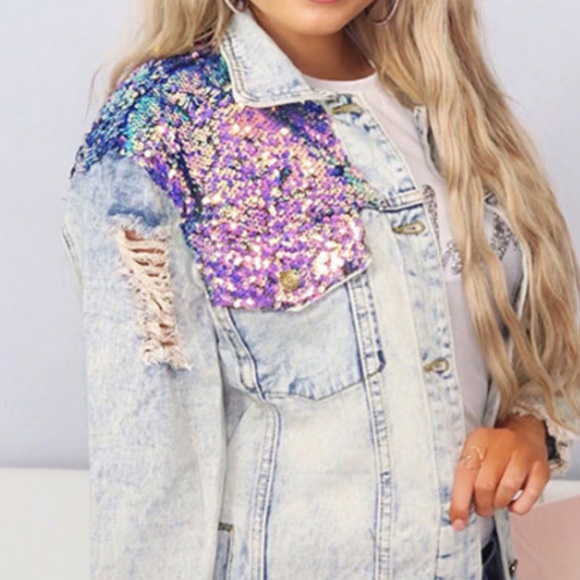 Jackets & Coats Sequin Jean Jacket Poshmark